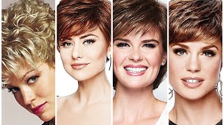 Women Short Pixie Haircut For Thin Hairs/ Fine Hair With Bangs 2021 Top Trending