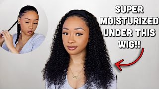 How To Prep & Moisturize Natural Hair Under A Headband Wig!!