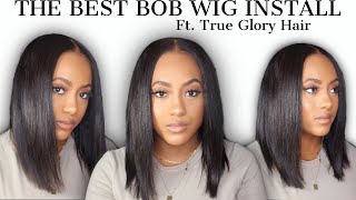 Best Bob Wig Ever!! Short Straight Bob Wig Install Ft. True Glory Hair