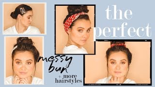 Easy Curly Hairstyles // The Perfect Messy Bun