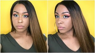 Ombre Color 1B/30# Straight 360 Lace Wig | Brazilian Virgin Human Hair  | Perfectlacewig.Com