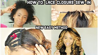 New Method: Lace Closure Sew-In Weave - 10 Minute Sew-In