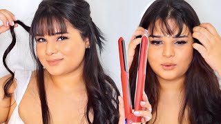 How To Style Fringe/ Bangs | How To Curl And Straighten Hair With A Flat Iron