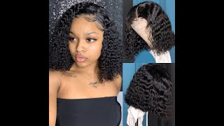Deep Wave Bob Wigs Cheap Bob Human Hair Lace Front Wigs With Baby Hair For Black Women