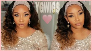 Yes! You Can Dress Up A Headband Wig| Ombre Body Wave Headband Wig Ft. Ygwigs