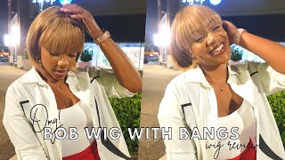 Good Buy Or Good Bye✌ |10 Inch Human Hair Blonde Bob Wig With Bangs |Amazon Wigs Review |Ponpons