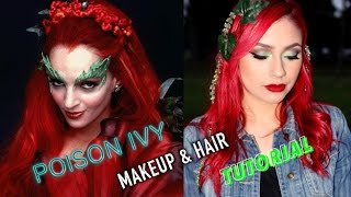Poison Ivy Halloween Makeup & Hairstyle Tutorial | Batman Inspired!