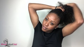 Put Your Kinky Curly Microlinks Into A Ponytail