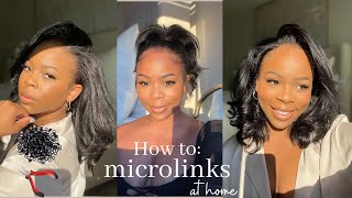 How To: Install Microlinks By Yourself On Natural Hair | My First Time Doing This | Simone Sharice