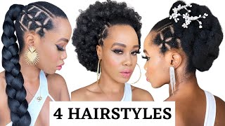 4 Quick & Easy Hairstyles On Natural Hair / Part 2/ Protective Style/ 4C Natural Hair /Tupo1/