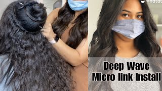 Deep Wave Micro Link Wig Install  Curly Extensions (She’S Happy Hair Install)