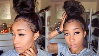Quick And Easy Messy Bun 360 Lace Wig Tutorial!