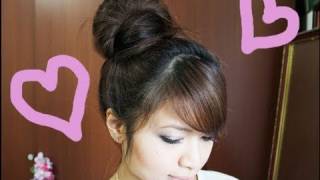 Wrap-Around Hair Bun Updo Hairstyle For Long Medium Hair Tutorial