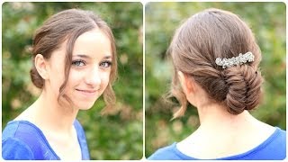 How To Create A Flipped Fishtail Updo | Prom Hairstyles