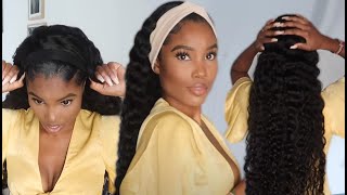 Save Your Edges! Trying A Headband Wig In 36 Inches! No Glue No Lace|Royalme