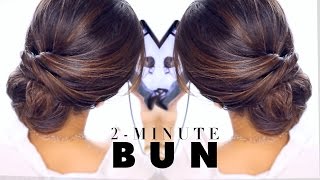 2-Minute Elegant Bun Hairstyle  ★ Easy Updo Hairstyles