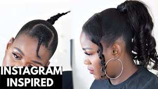 Easy Ponytail With 2 Bangs On Natural 4C Hair