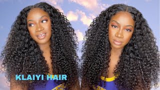 Klaiyi Hair Wig Review:  Brazilian Lace Part Wigs Long Curly Fake Scalp Wig