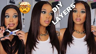 Diy Layers! I Chopped Some Layers In My Straight Closure Wig! *Must See* -Ft . Klaiyi Hair