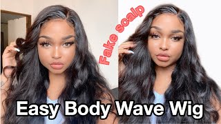 Easy Beginner Friendly 5 Minutes Fake Scalp Body Wave Wig Ft Alipearl Hair