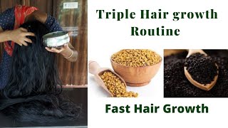 Triple Hair Growth Routine|Sesame, Fenugreek For Fast Hair Growth.