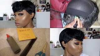 D.I.Y : How To Make A Pixie Wig Easy Steps | Nia Long 90'S Inspired Look Woc