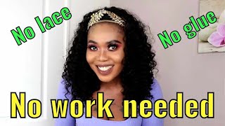 No Lace, No Glue Needed |Throw On And Go  New Headband Wig Ft Myfirstwig