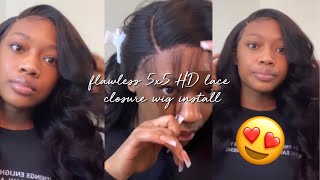 How I Installed This 5X5 Hd Lace Closure Wig | Unice Hair
