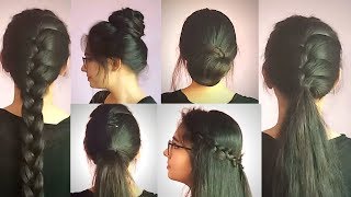 7 Different Hairstyle For 1 Week | For Medium To  Long Hair |Preksha Jain