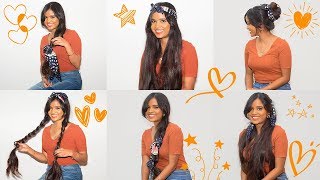 Hairstyles With Scarf/Bandana | Easy & Simple Hairstyles | Long Hairstyles | Heatless  Hairstyles