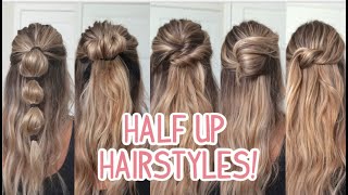 5 Half Up Hairstyles Anyone Can Do! Short, Medium, & Long Hairstyles