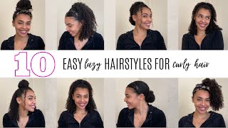 10 Lazy Curly Hairstyles For Short/Medium Length Hair! Easy + Cute For 3B/3C Natural Hair!