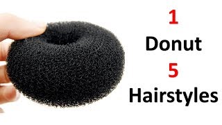 5 Hairstyle In 1 Donut || Beautiful Hairstyle || Simple Hairstyle || Hairstyle For Women For