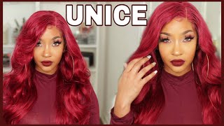 Flawless Burgundy Red Lace Closure Wig Install| Ft. Unice
