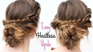 Everyday Heatless Braided Updo | Heatless Hairstyles | Braidsandstyles12
