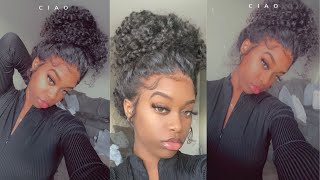 Bomb Curly Lace Frontal Wig Easy Install Ft. Hurela Hair