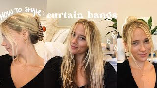 How I Style My Curtain Bangs! + Easy Cute Hairstyles *Tiktok And Pinterest Inspired*