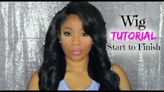 Hair Tutorial | How I Make A Full Wig With Lace Closure | Deep Side Part | Myfirstwig | Big Curls