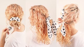 3 Easy Curly Hairstyles With A Scarf