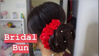 Easy Bridal Hairstyle Tutorial Step By Step | Bun Hairstyle