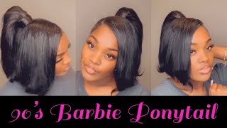 90’S Inspired Barbie Ponytail W/ Side Bangs | Step By Step Hair Tutorial