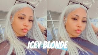 613 Yellow Blonde To Icey Platinum Blonde Wig | Purple Shampoo