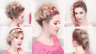 Easy Updo Hairstyles For Everyday ❤ Curly Medium Long Hair Tutorial