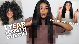 Curly To Straight - 1 Year Hair Length Check (Omg) | Jasmeannnn