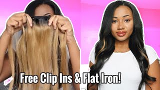 Game Changer!! 2 In 1 U Part Wig Install + Free Honey Blonde Clip Ins | Luvme Hair Review Upart Wig
