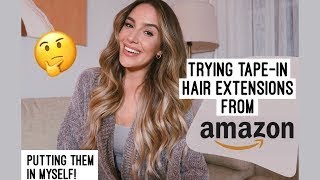 Hair Extensions I Ordered On Amazon! // Putting Them In Myself!