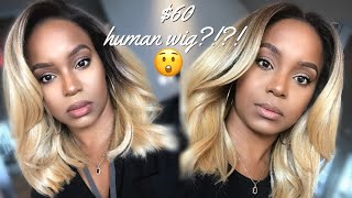 $60 Human Hair Wig?!?! | Sensationnel Human Hair Blend Wig Review