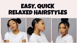 4 Easy, Quick Relaxed Hairstyles (No Heat)  | Shoulder Length Hair | Ohwge