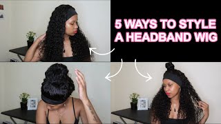 5 Ways To Style A Headband Wig Ft. Ali Grace Hair | South African Youtuber