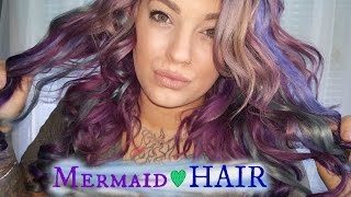 Diy | Mermaid Clip In Hair Extensions & Hair Color Tutorial( No Sew)